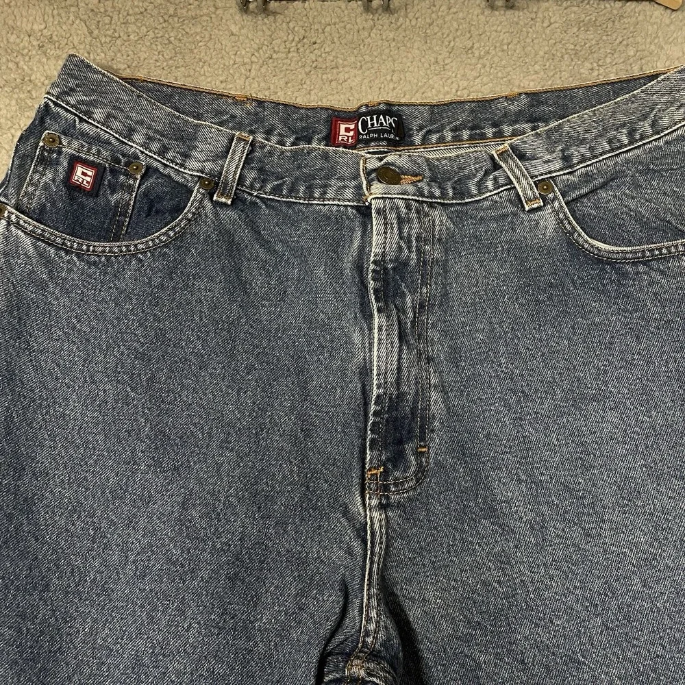 Chaps Ralph Lauren Jeans Men's 38X32 Blue Denim Straight Leg Classic Fit